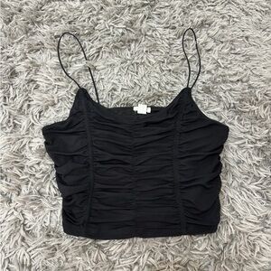 Garage Black Ruched Tank Top